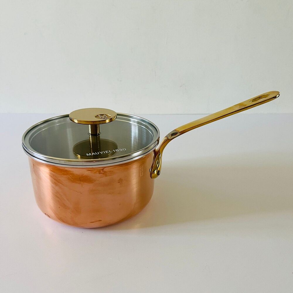 MAUVIEL 1.9QT M Triply Copper Sauce Pan with Glass Lid